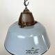 Industrial Grey Enamel and Cast Iron Pendant Light, 1960s