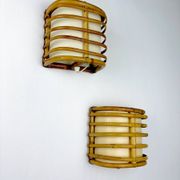 Pair of mid-century rattan wall sconces, 1960s, Italy