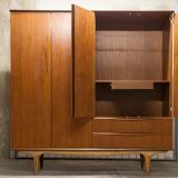 Scandinavian teak cabinet 1960 with mounting plan