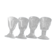 Lot of 4 small glass on foot faceted 18th century era