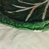 Large cabbage leaf plate Gerber – French barbotine – decorative piece
