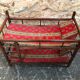 Old bunk bed doll wood + mattresses & cushions vintage fabric