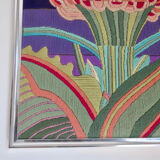 "Futuristic" wool tapestry, framed 70s