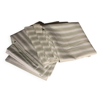 6 vintage striped mattress ticking napkins
