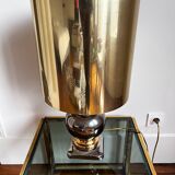 Table lamp in chrome and gold ceramic, 1970s