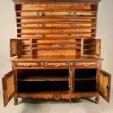 Vaisselier Louis XV en chêne et loupe de frêne