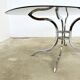 Oval smoked glass and chrome dining table, 1970s
