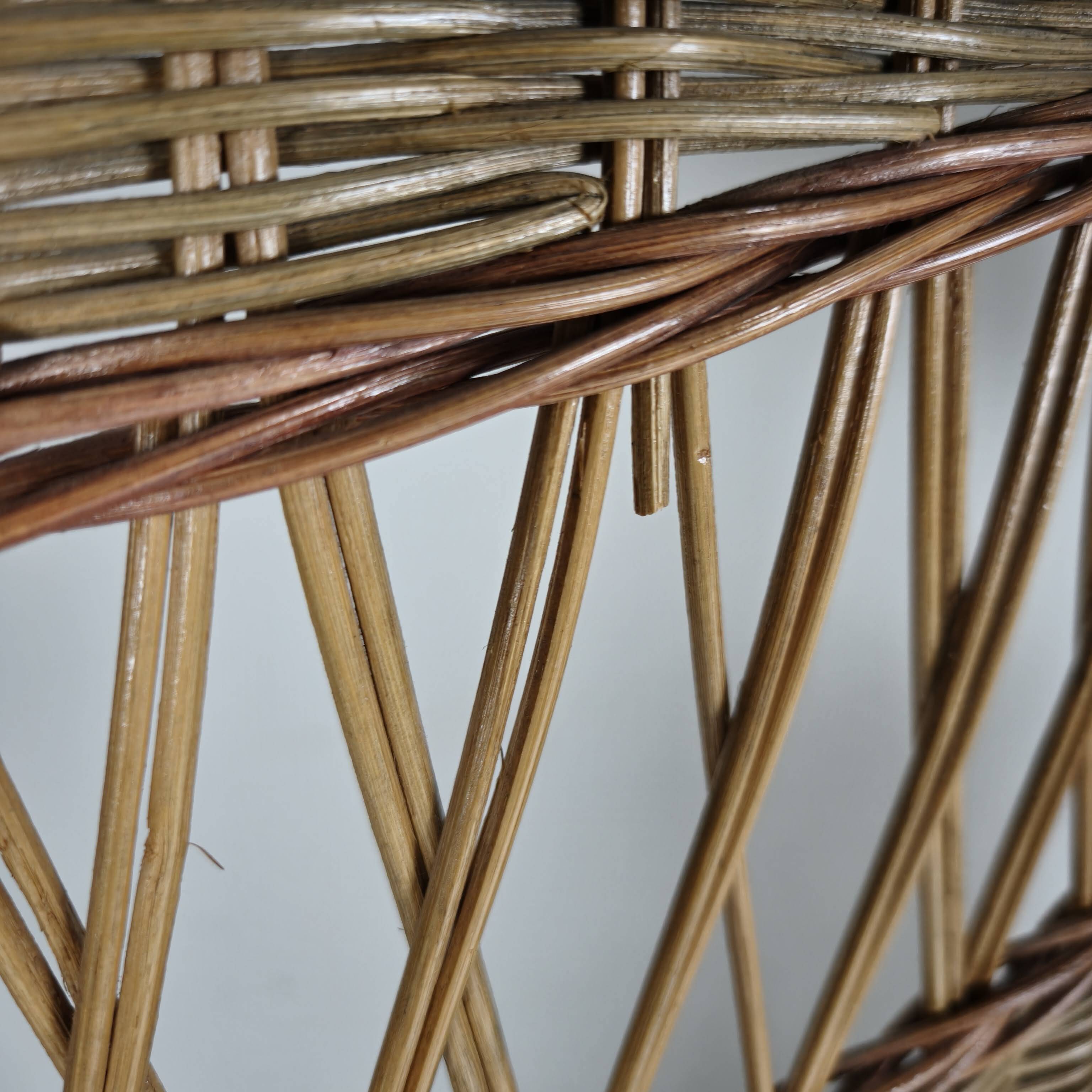 1970s Three-Panel Rattan Room Divider with Wicker Panels