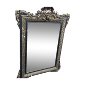 Miroir noir et doré style Napoleon III 70x105cm