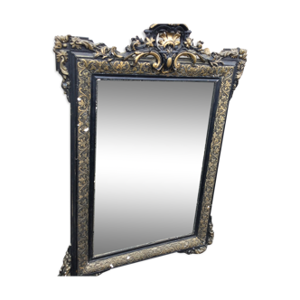 Black and gold mirror napoleon III style 70x105cm
