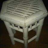 White rattan stool