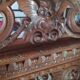 Gothic church bench with chest in carved oak