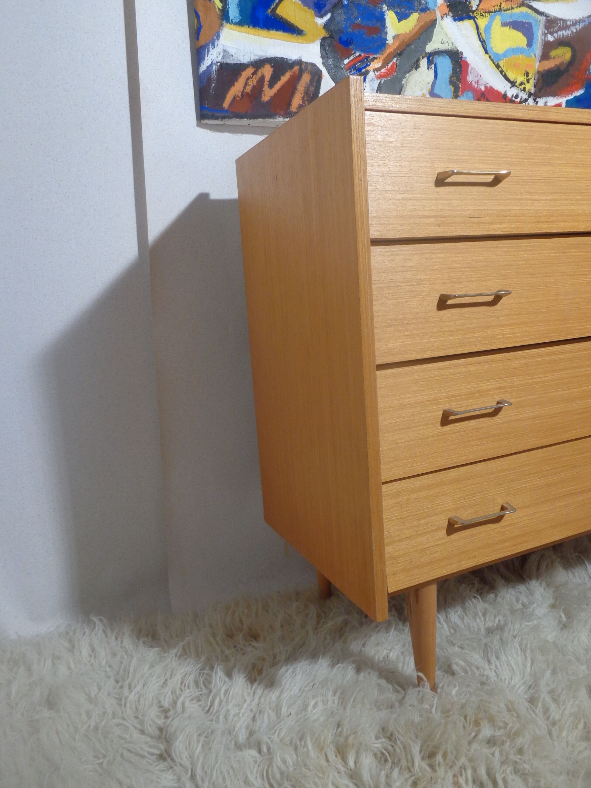 Chest of drawers vintage from the 60s in light wood