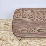 Table basse ovale chêne massif pieds épingles acier