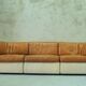 Canapé modulaire en cuir patchwork italien années 1970
