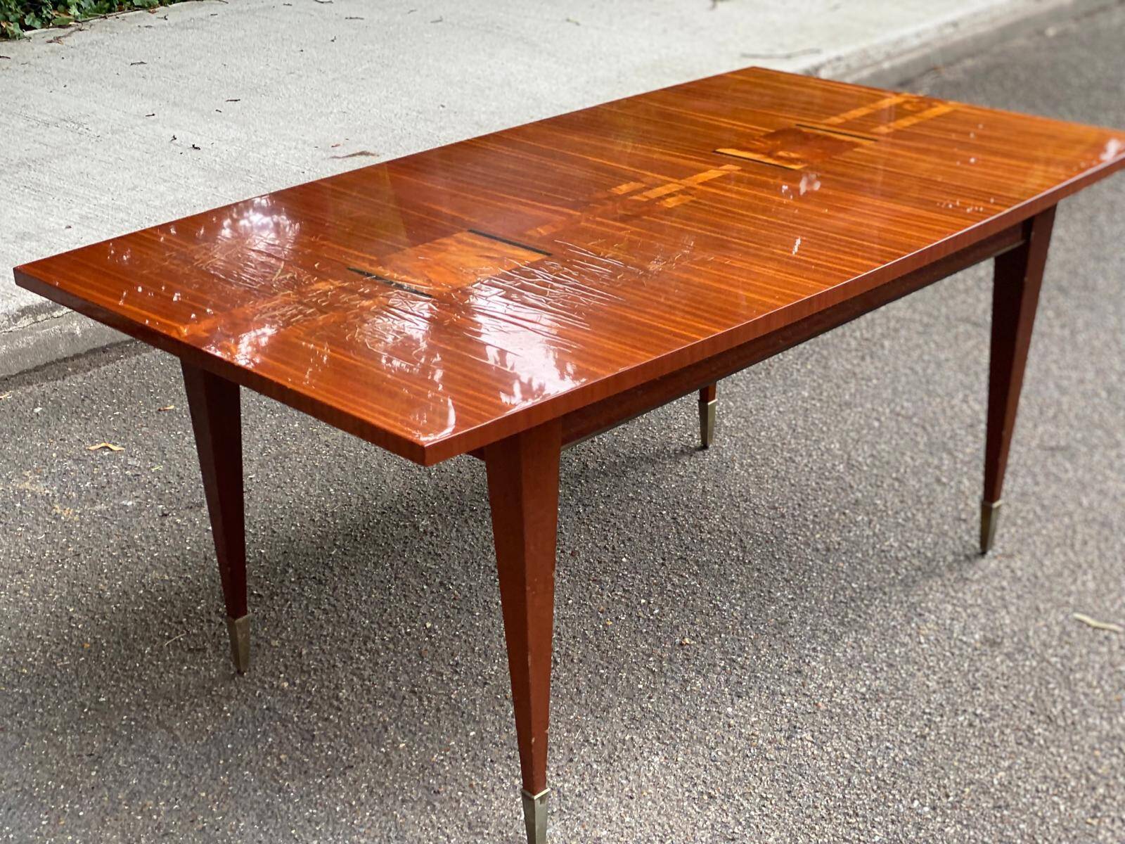 Scandinavian solid wood and rosewood dining table 1960