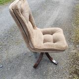 Set of 4 70s velvet bucket chairs