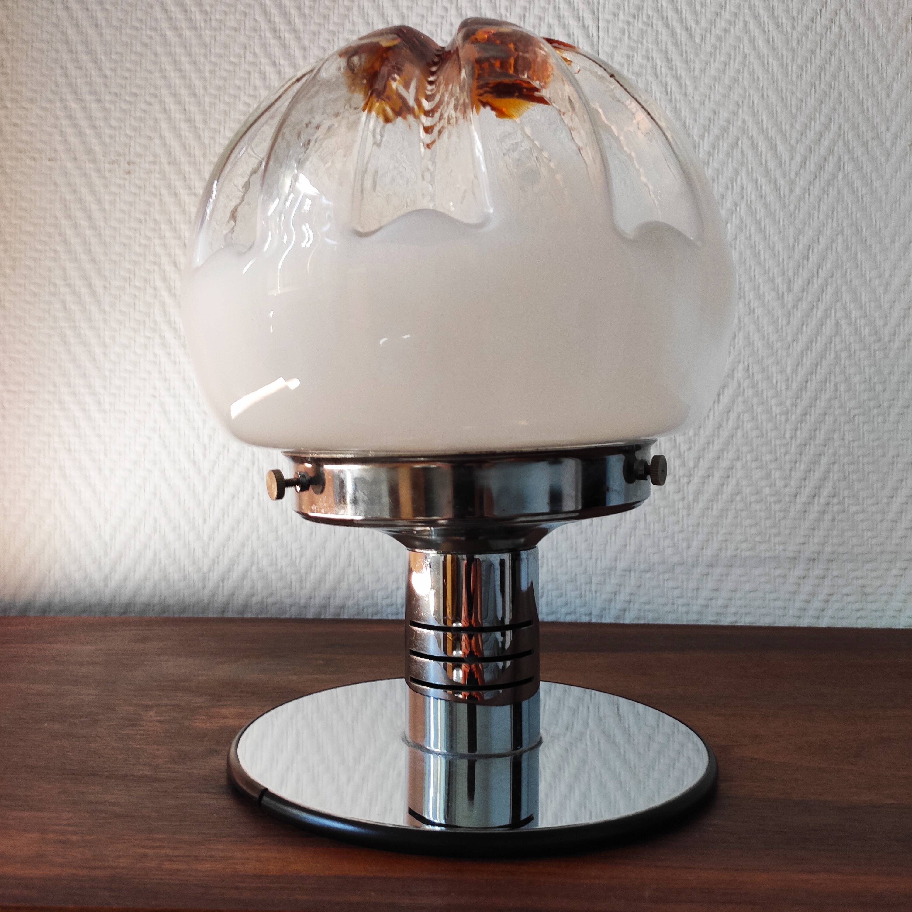 1970 Murano glass ball lamp
