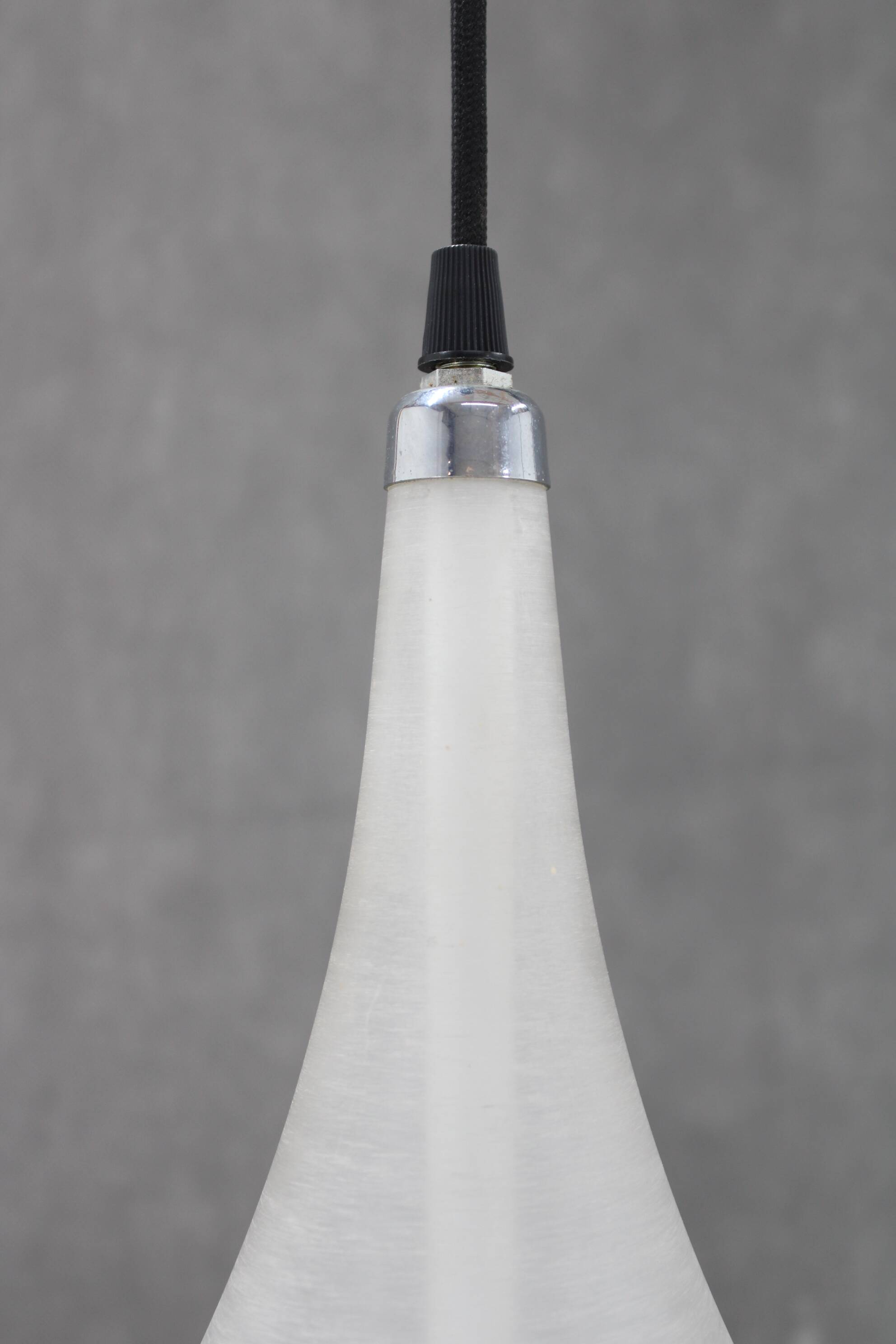 1970s Pair of Guzzini "Trumpet" Pendant Lamps by Meblo , Italy