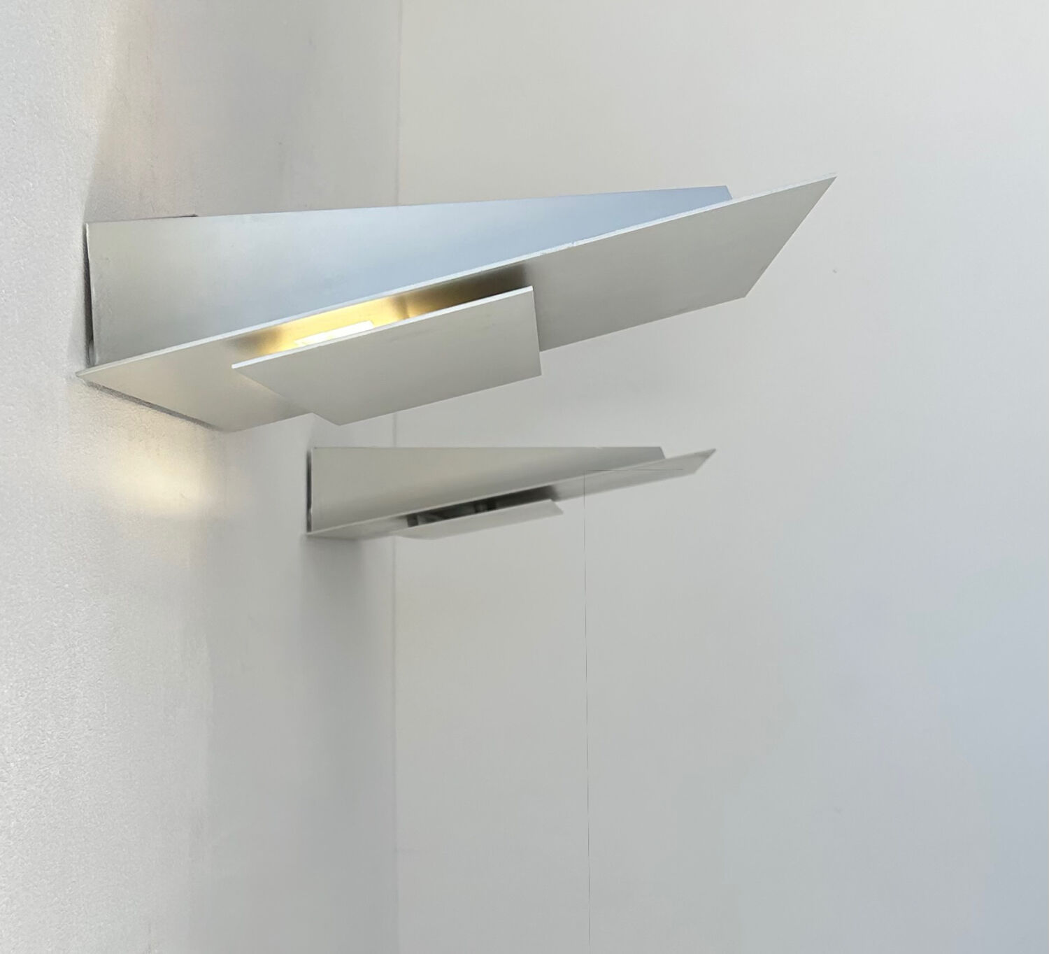 Pair of vintage wall lights, cast aluminum, France 1970