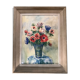 Old painting in watercolour signed by P Le Trividic, the bouquet.
