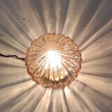 Table lamp with amber glass globe - mid 20th century