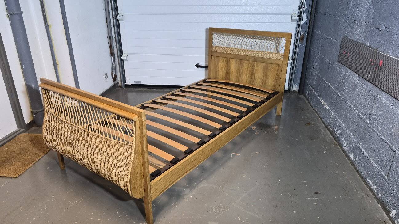 Vintage rattan bed
