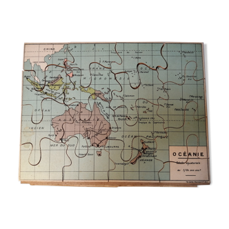 Map - puzzle Oceania of the House Gaillac Monrocq & Cie - Vintage