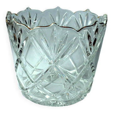 Seau à glace des années 1930 - en verre cristal lourd.