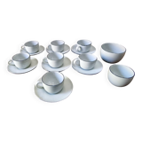 Service 6 tasses café en grès blanc du berry