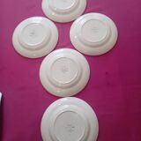 Set of 5 Digoin Sarreguemines dessert plates
