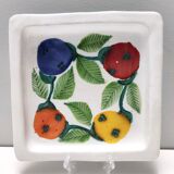 Set of Six Vintage Square Hand-Crafted Earthenware Plates by De Simone, Italy