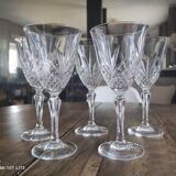 Set of 5 glasses of red wine or chiseled crystal water