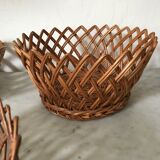 Lot of 3 wicker baskets