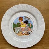 6 talking plates Digoin Sarreguemines "Enfants Bicot"