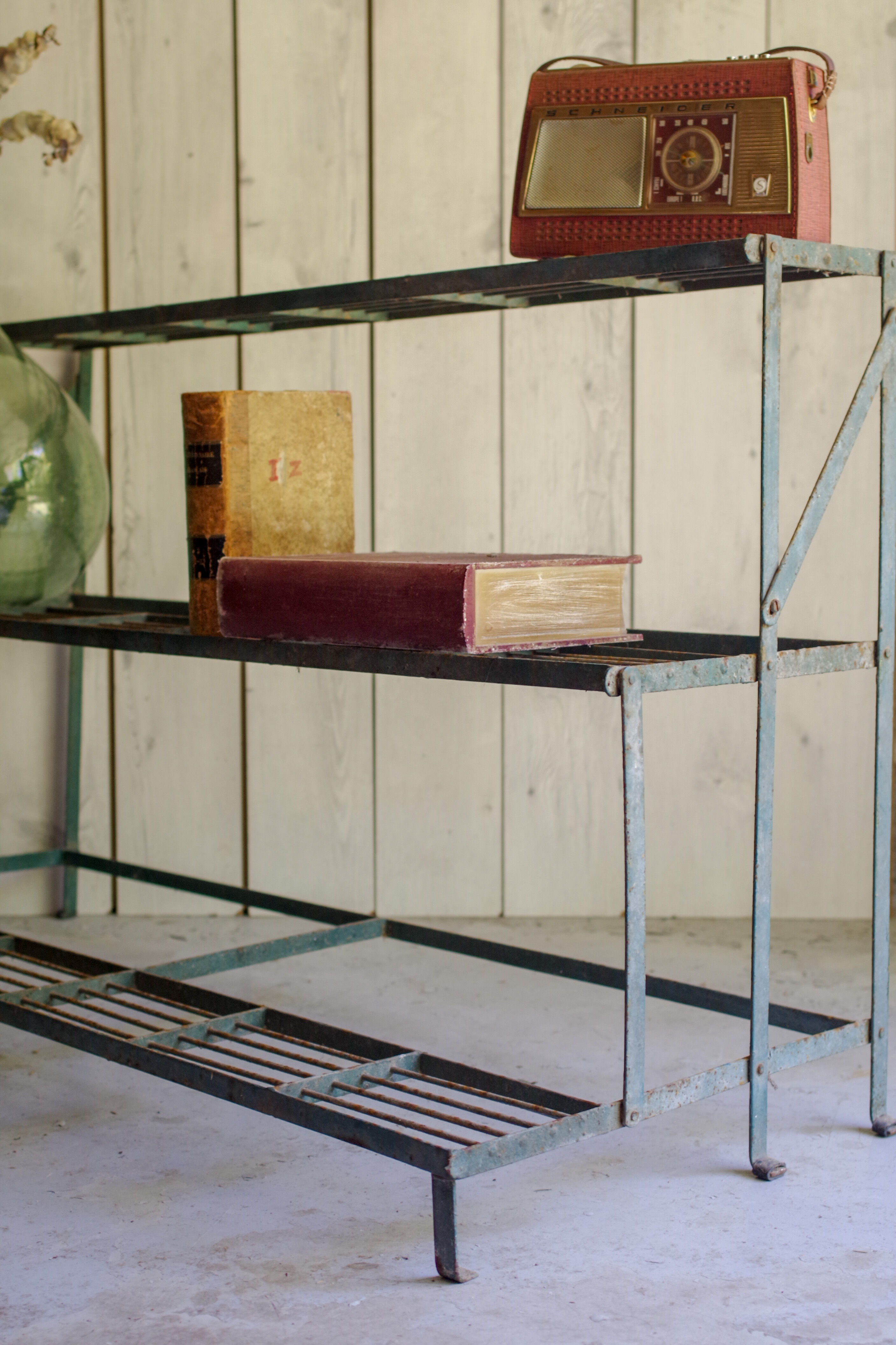 Antique florist metal shelf-industrial shelf