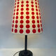 Vintage lamp with a swivelling lampshade in red polka dots – 1970s pop spirit