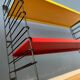 Vintage yellow, red and blue Tomado wall system - shelves - rack - unit