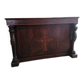 19th century rosewood desk and marquetry decorations