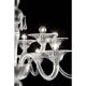 Chandelier en verre de Murano vénitien transparent de luxe