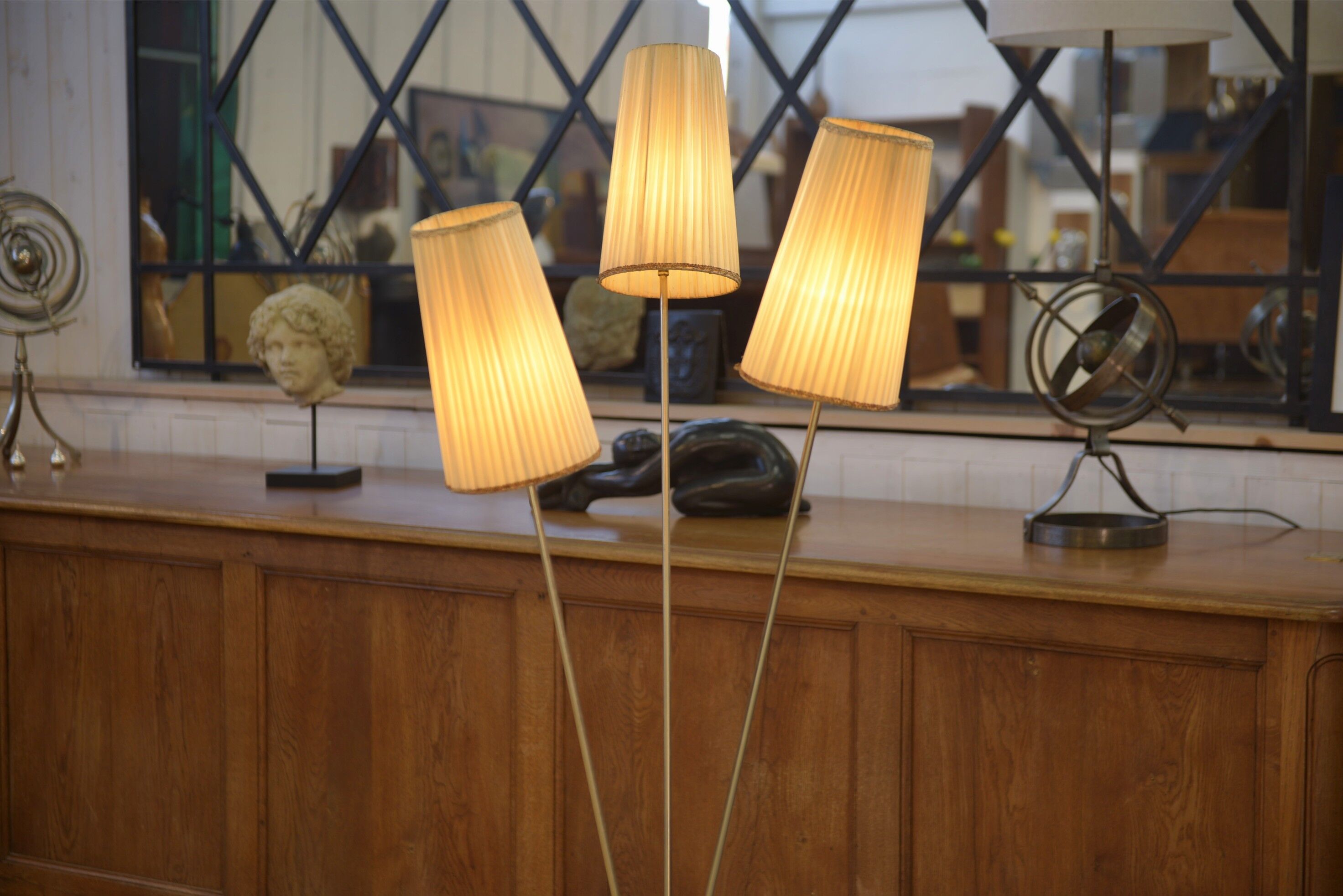 1960s design three-armed floor lamp