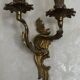 3 gold wall sconces in Louis XV style, rocaille.