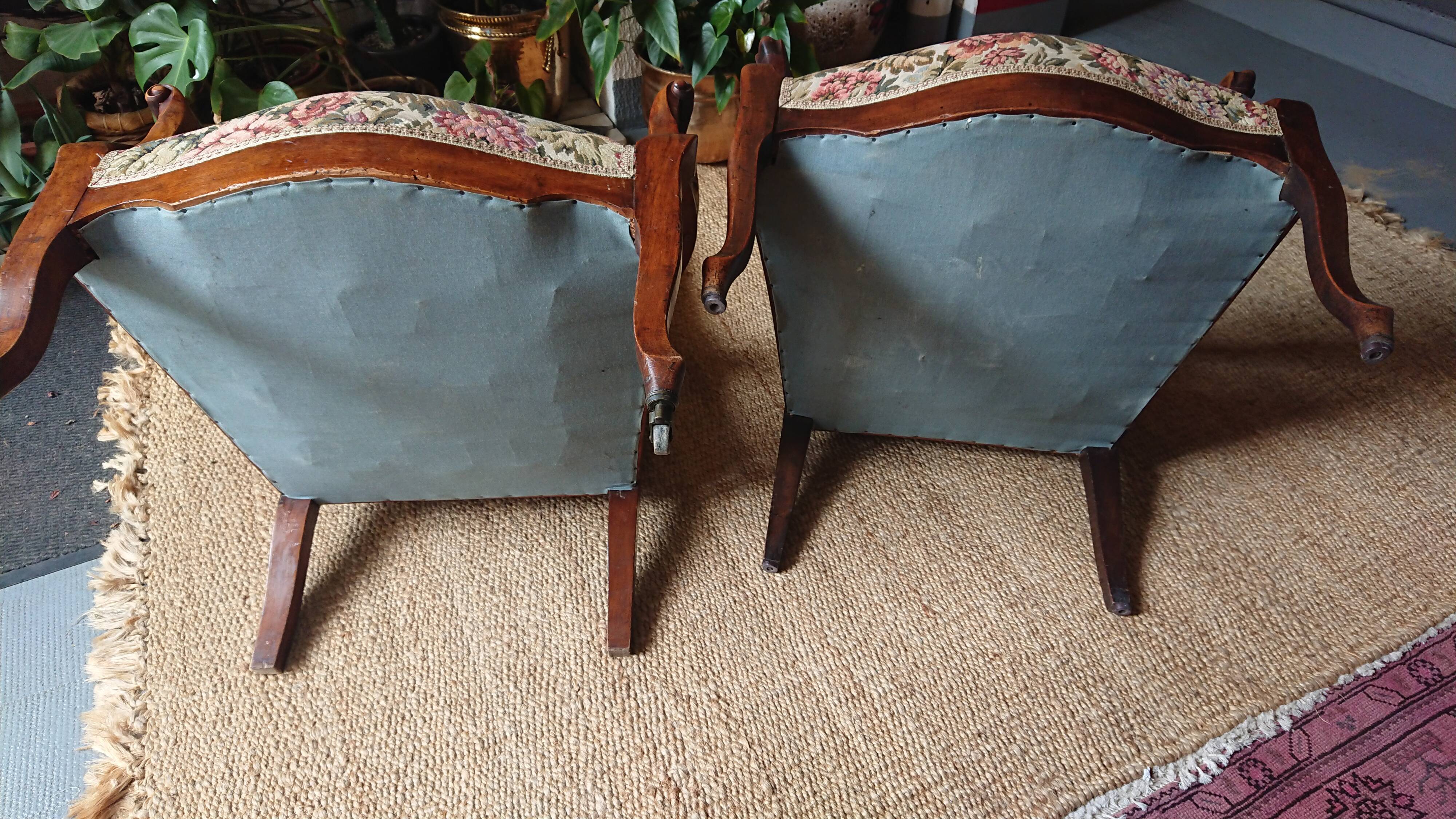 Pair of voltaire armchairs