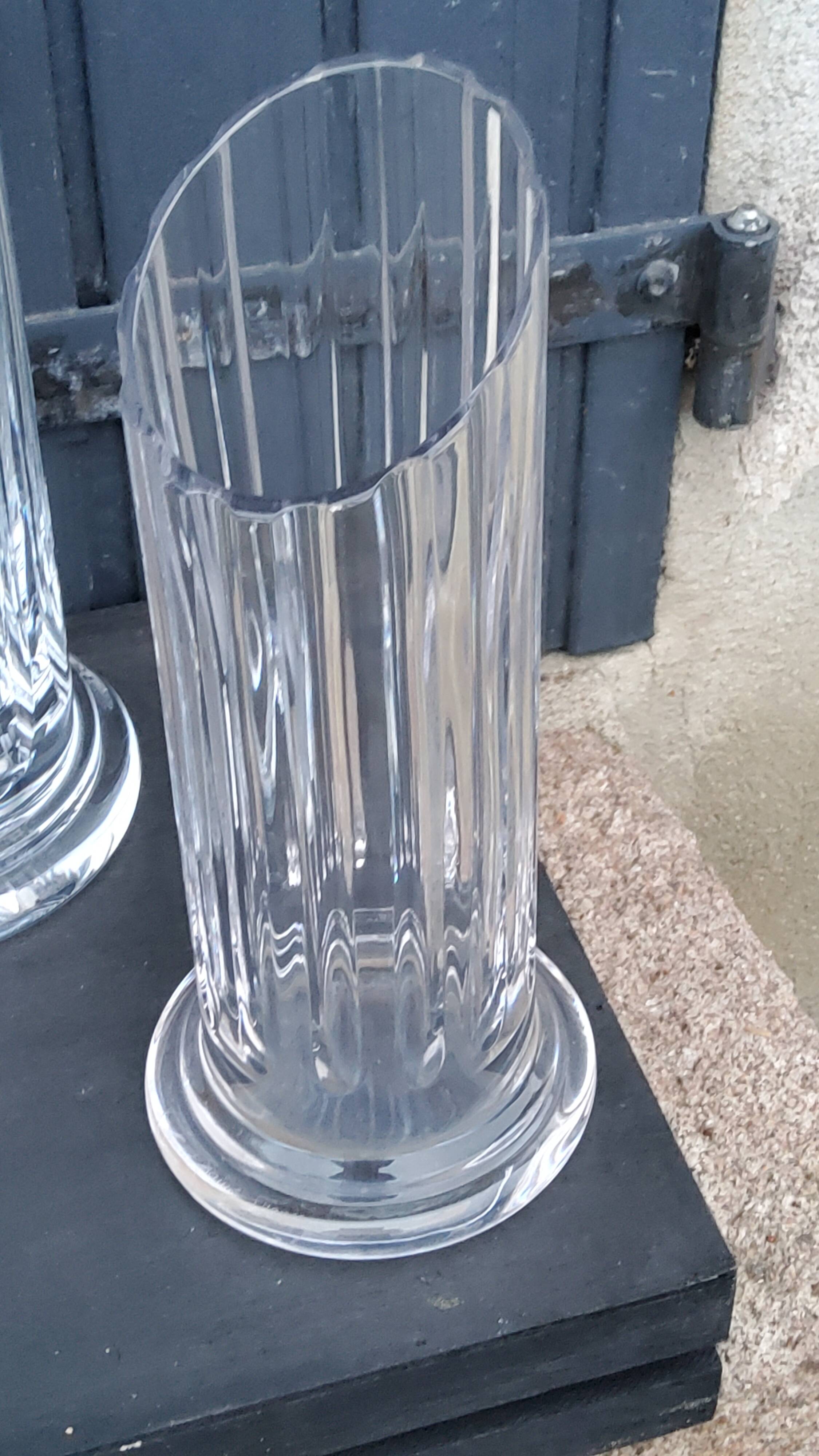 Set of 3 Daum crystal vases model Cythère from the 80s