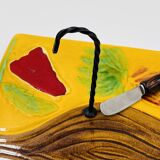 Square cheese board with knife Vallauris