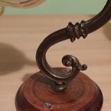 Wall lamp brass gooseneck, tulip glass, vintage