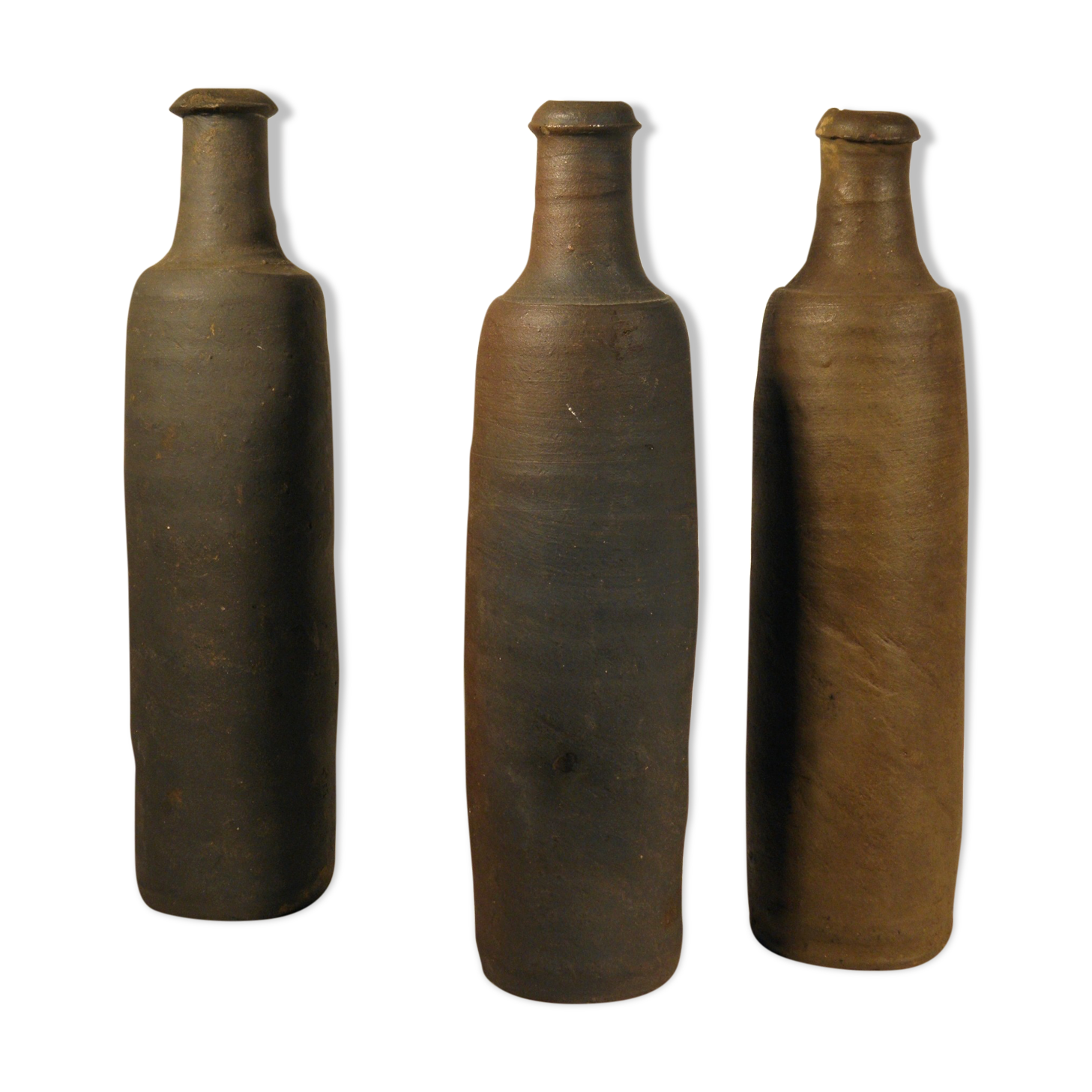 Set of three stoneware bottles