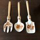 Lot de 3 ustensiles de cuisine artisanal décoratif faïence de Wloclawek Pologne