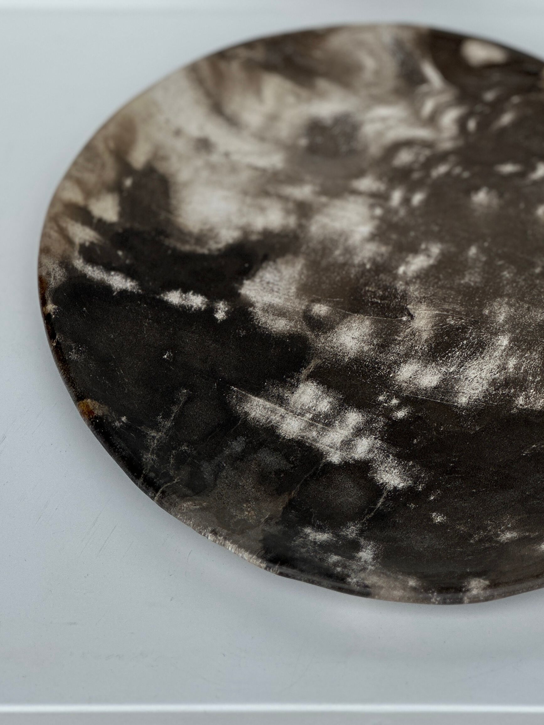 Dish in petrified wood