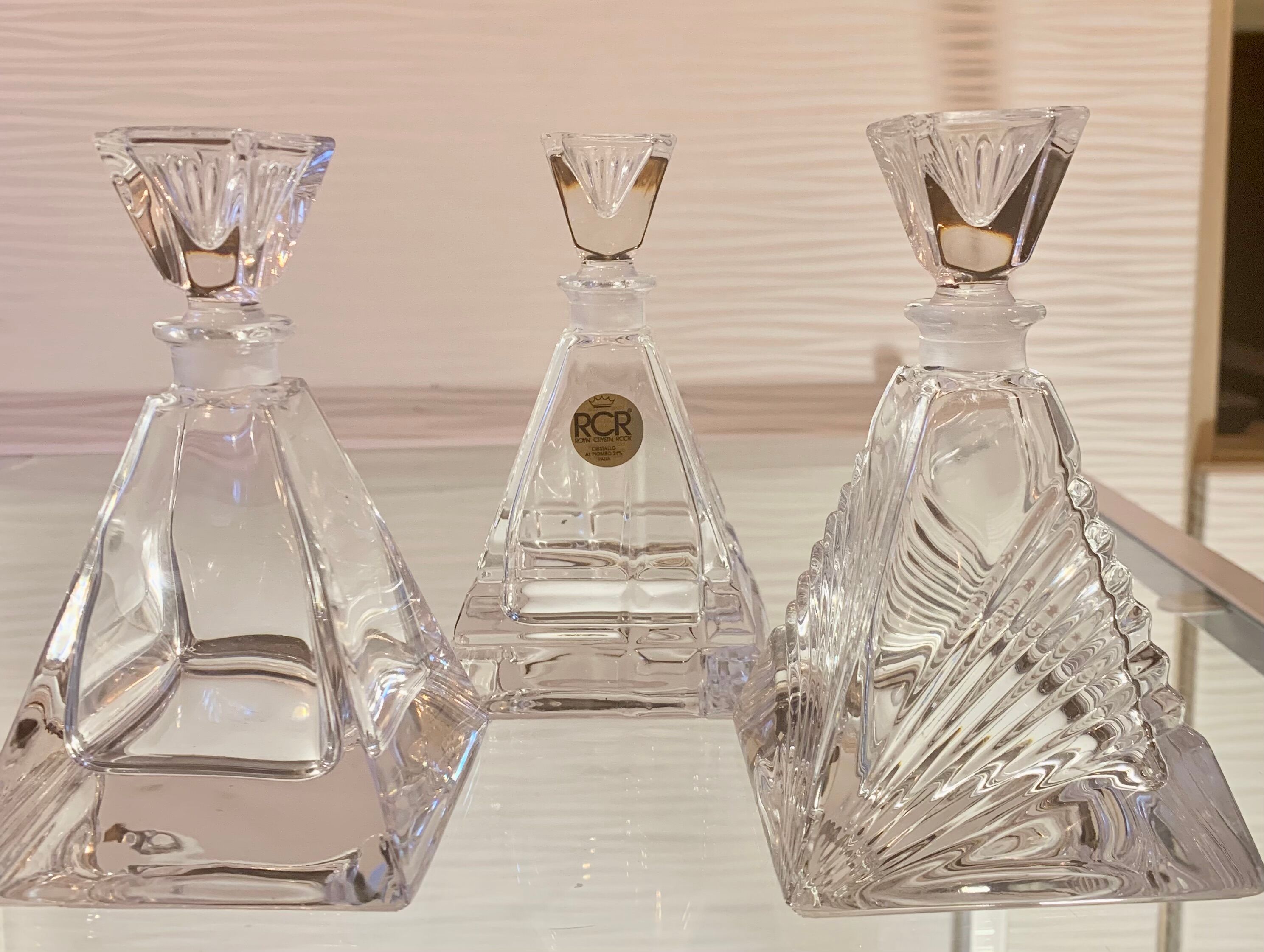 Trio RCR crystal perfume bottles